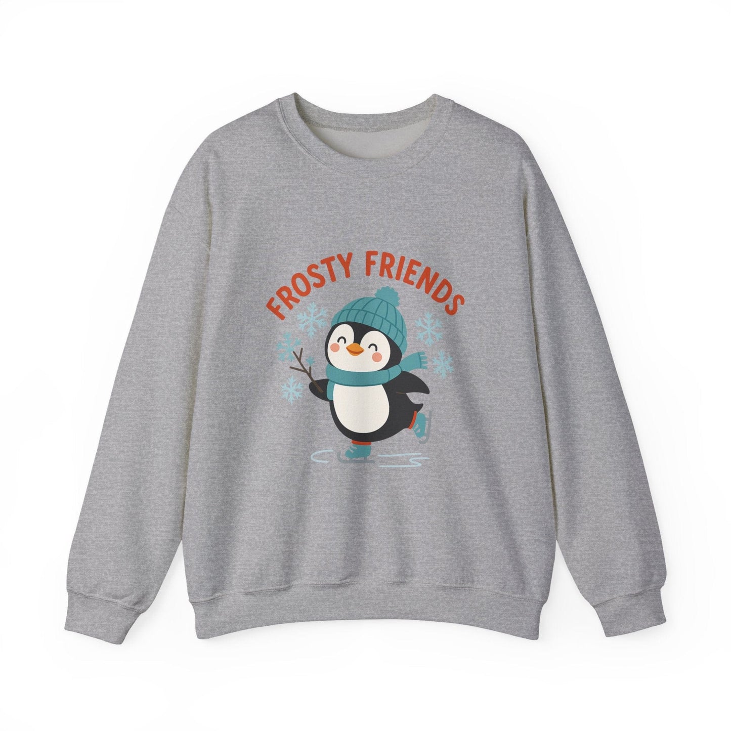 Printify Sweatshirt Sport Grey / S Frosty Friends Penguin Crewneck Sweatshirt
