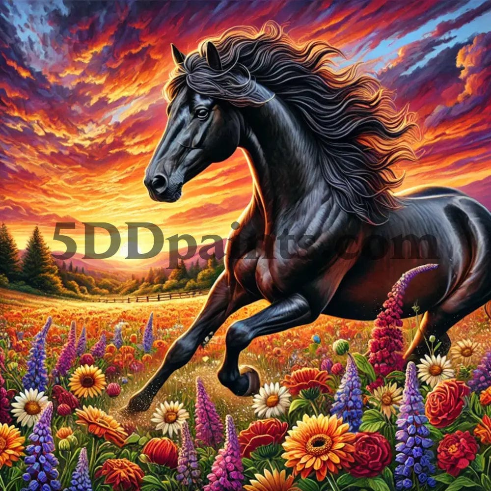 5DDPaints.com arts and crafts kit Galloping Majesty - 5D Diamond Painting Kit