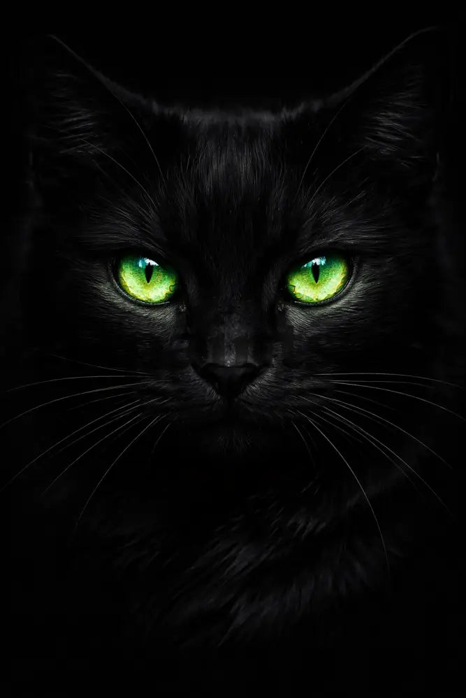5DDPaints.com home decor Gothic Black Cat Diamond Painting – Glowing Eyes Edition