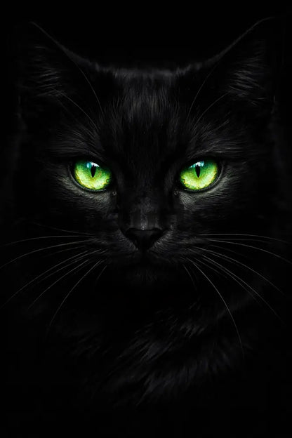 5DDPaints.com home decor Gothic Black Cat Diamond Painting – Glowing Eyes Edition