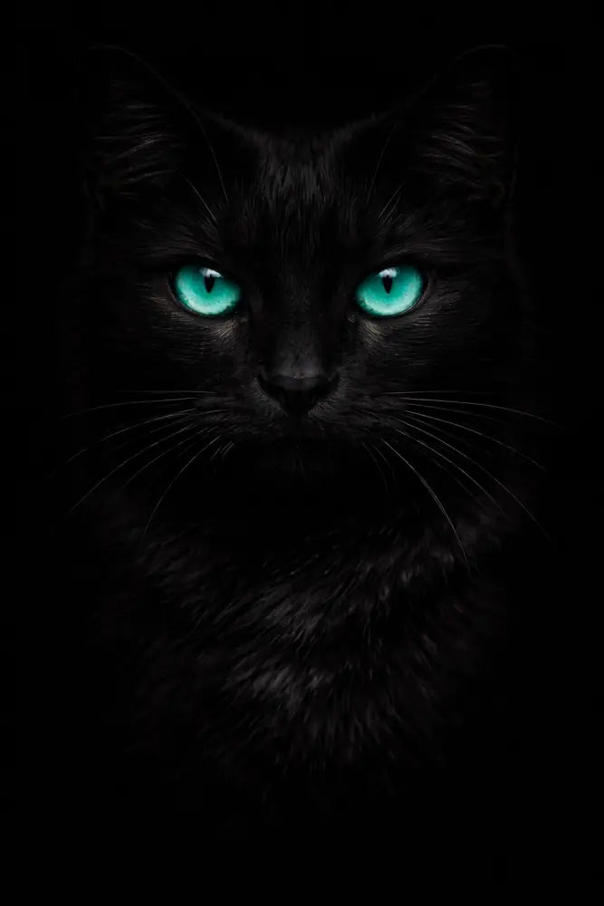 5DDPaints.com home decor Gothic Black Cat Diamond Painting – Glowing Eyes Edition