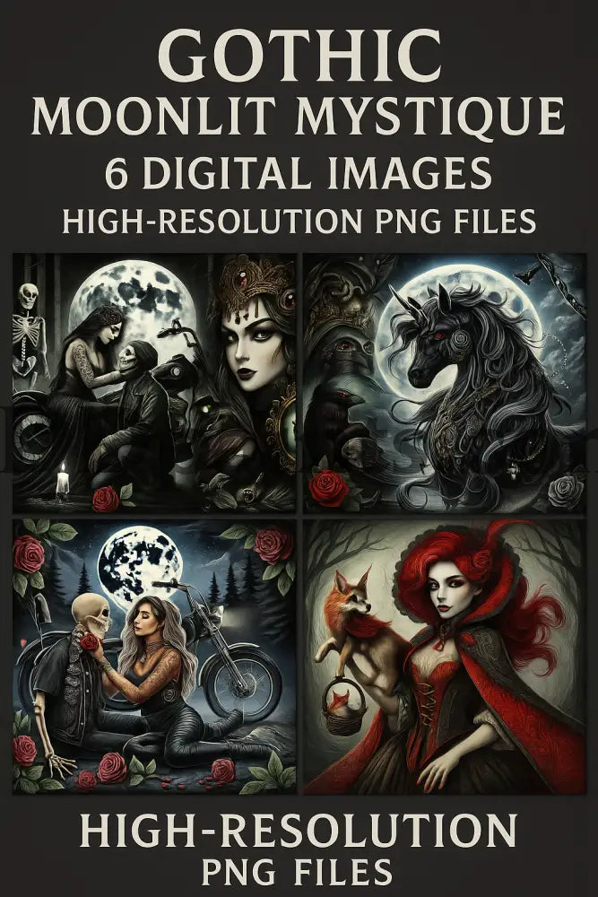 5DDPaints.com Art & Craft Kits Gothic Moonlit Mystique – 6-Image Digital Art Bundle (High-Resolution PNG Files)