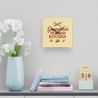 Printify Home Decor 10.75'' × 10.75'' (Square) Grandma's Holiday Kitchen Acrylic Wall Clock