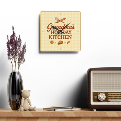 Printify Home Decor 10.75'' × 10.75'' (Square) Grandma's Holiday Kitchen Acrylic Wall Clock
