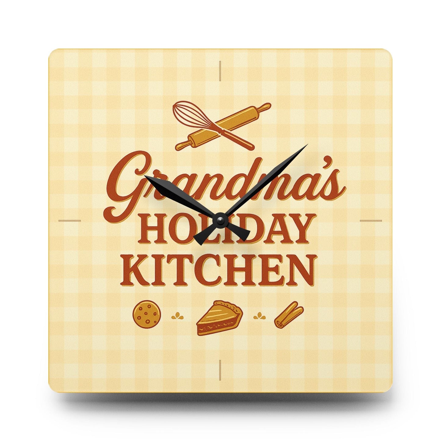 Printify Home Decor 10.75'' × 10.75'' (Square) Grandma's Holiday Kitchen Acrylic Wall Clock