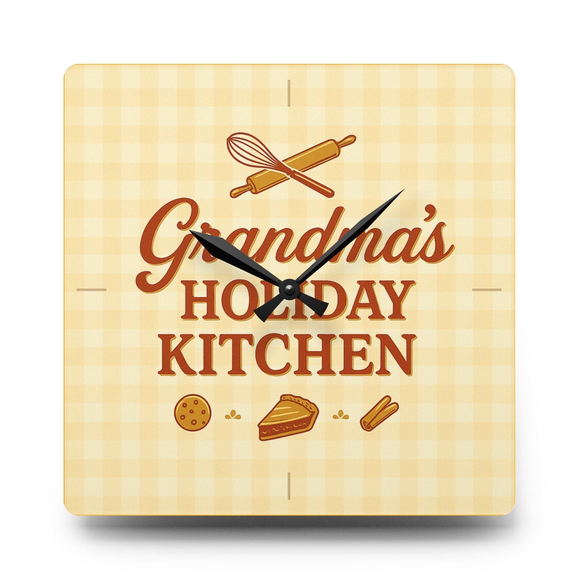 Printify Home Decor 10.75'' × 10.75'' (Square) Grandma's Holiday Kitchen Acrylic Wall Clock