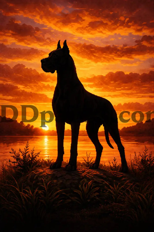 5DDPaints.com home decor Great Dane Sunset Guardian – 5D Diamond Painting Kit