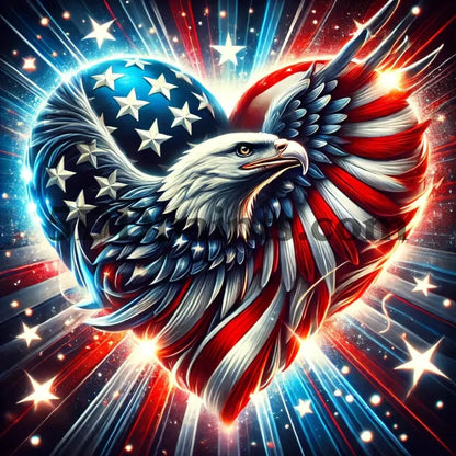 5DDPaints.com arts and crafts kit Heart of Freedom Diamond Painting Kit (AB Drills)