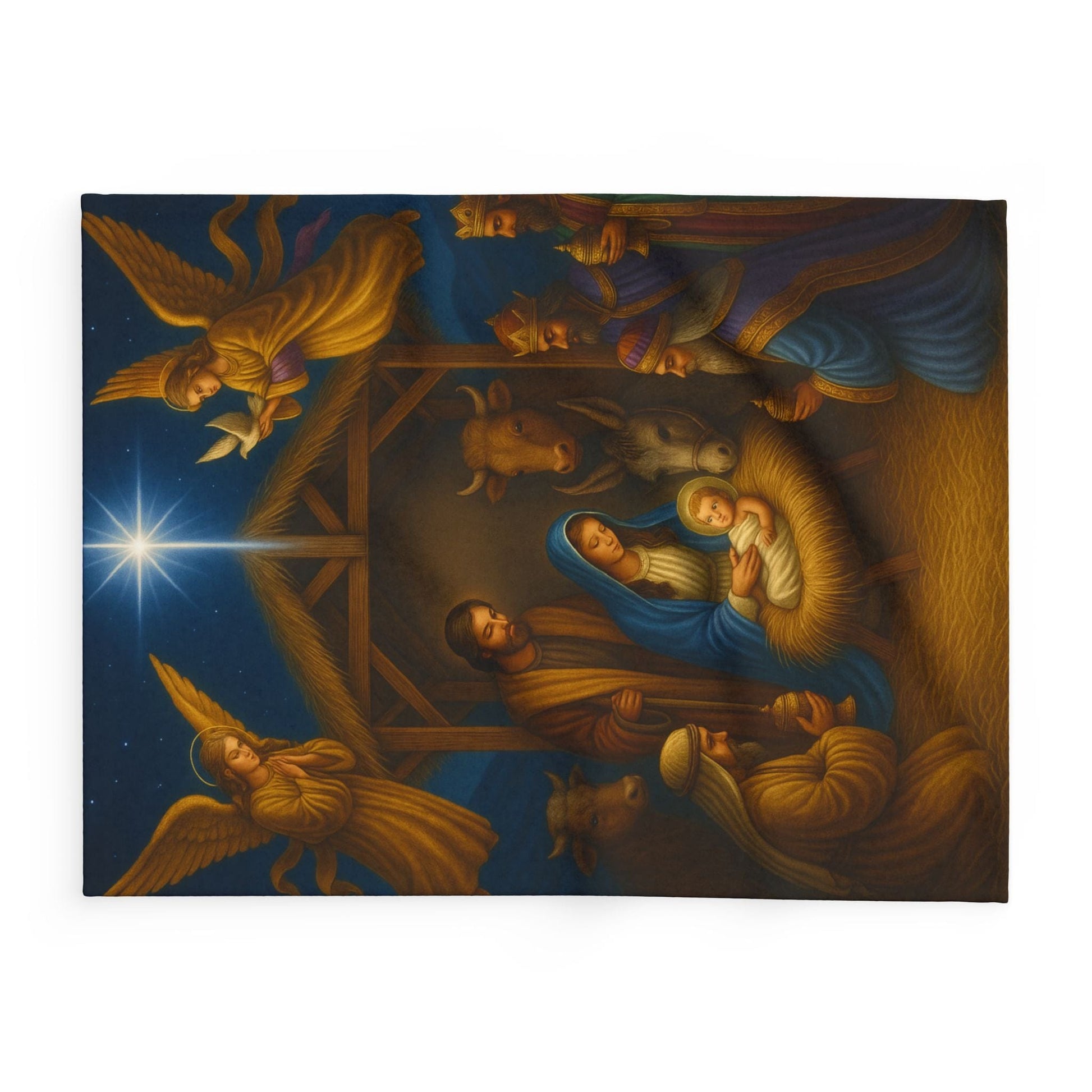 Printify Home Decor Heavenly Nativity Fleece Blanket - Cozy Christmas Decor