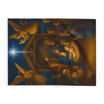 Printify Home Decor Heavenly Nativity Fleece Blanket - Cozy Christmas Decor