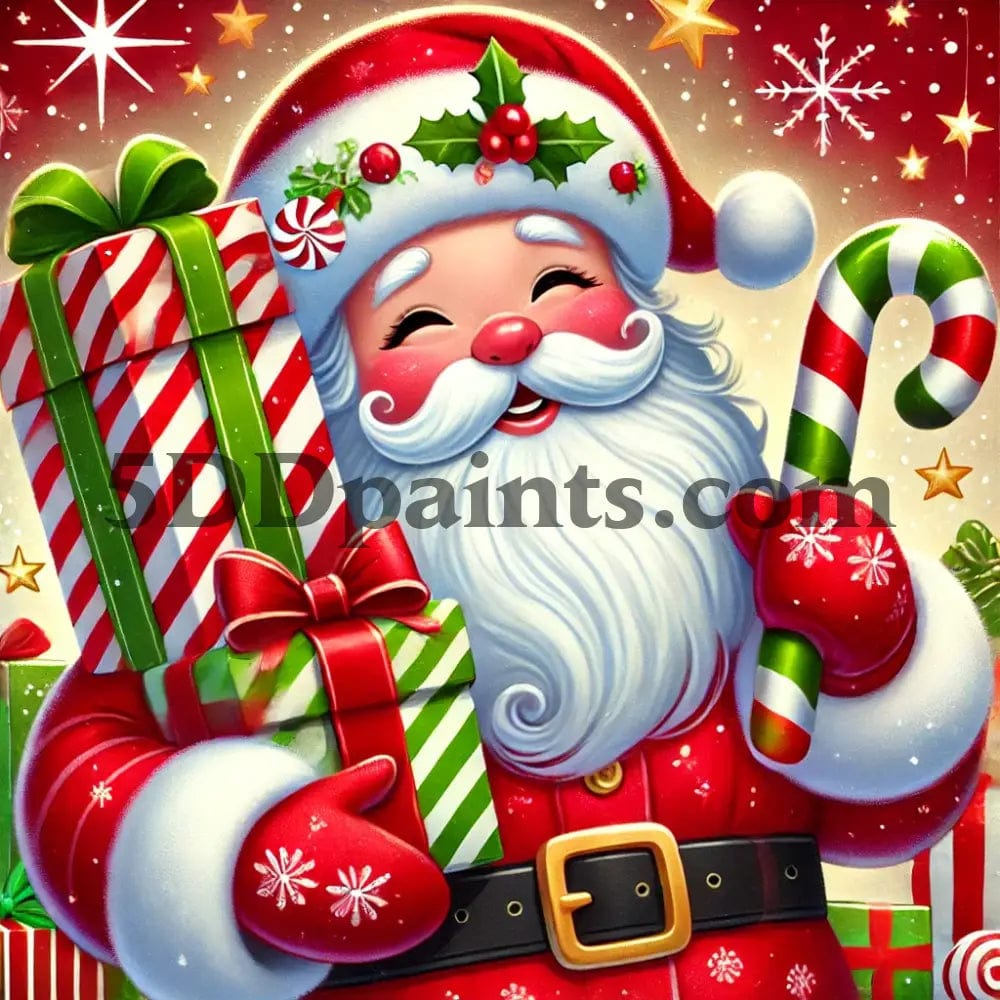 5DDPaints.com arts and crafts kit Holiday Cheer: Santa’s Magical Gift Delivery - Diamond Painting