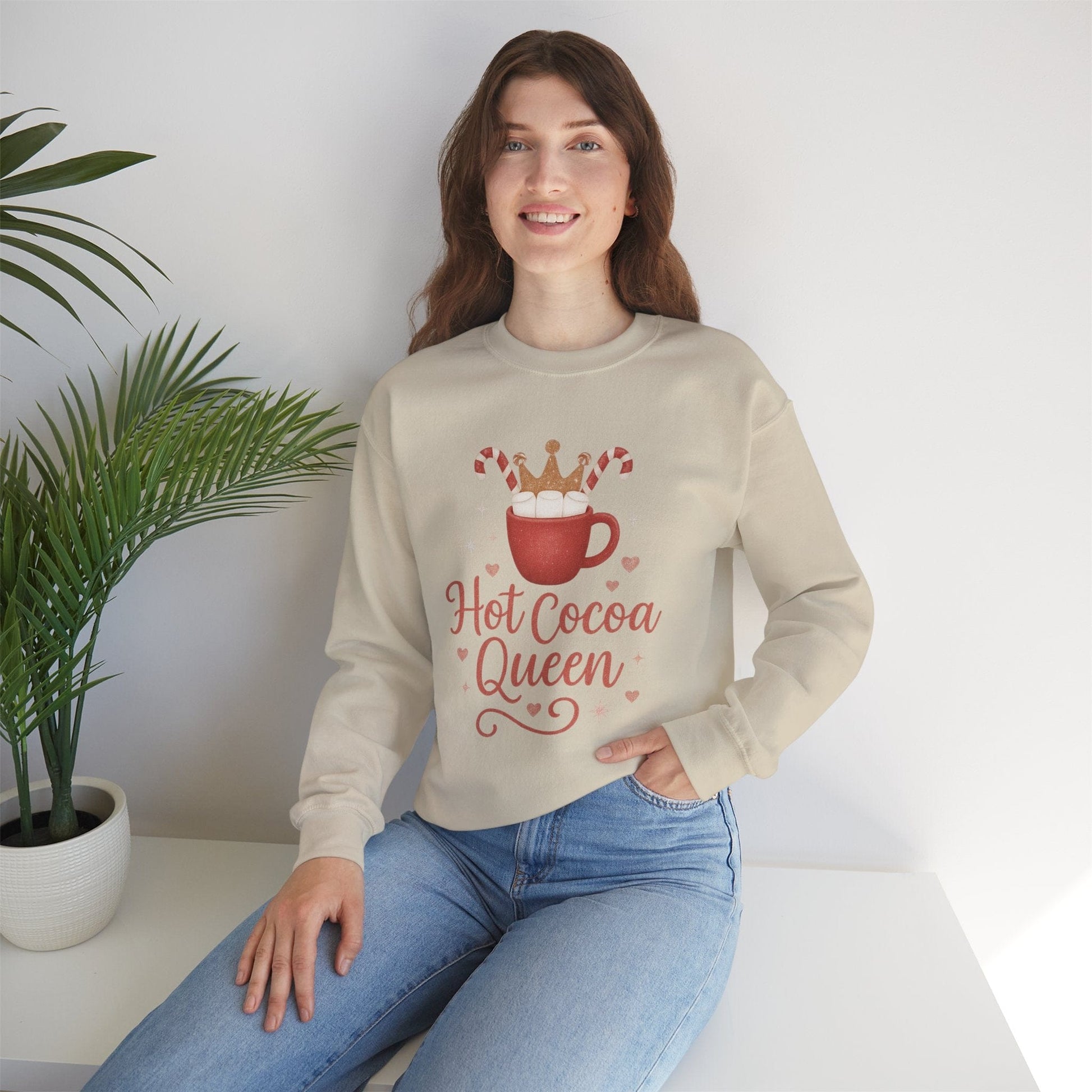 Printify Sweatshirt Hot Cocoa Queen Sweatshirt