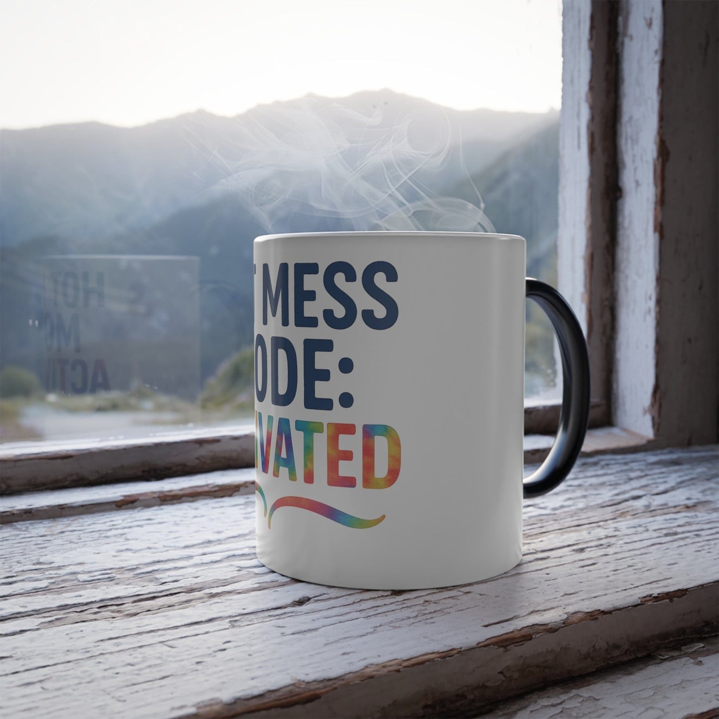 Printify Mug 11oz Hot Mess Mode: Activated – Color Morphing Mug