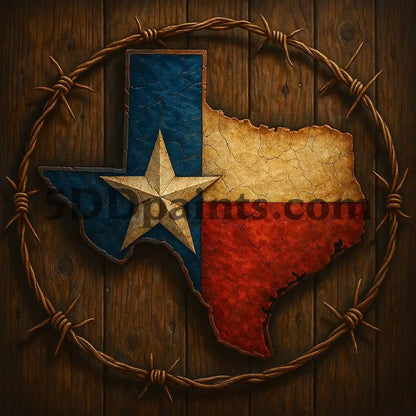 5DDPaints.com arts and crafts kit "Lone Star Spirit" Diamond Painting Kit