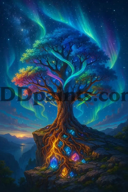 5DDPaints.com arts and crafts kit Luminous Roots Enchanted Tree Diamond Painting Kit