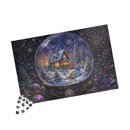 Printify Puzzle Magical Winter Snow Globe Jigsaw Puzzle | 520 or 1014 Pieces