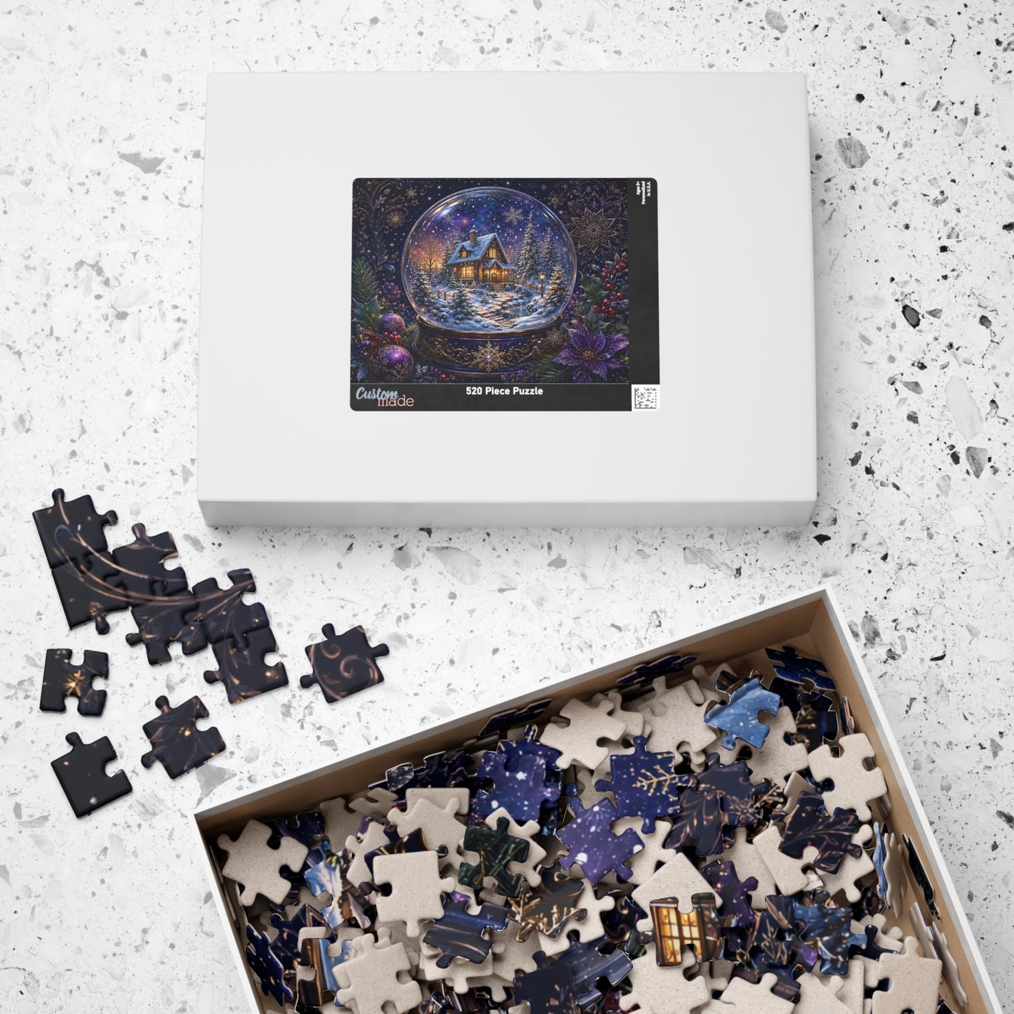 Printify Puzzle Magical Winter Snow Globe Jigsaw Puzzle | 520 or 1014 Pieces