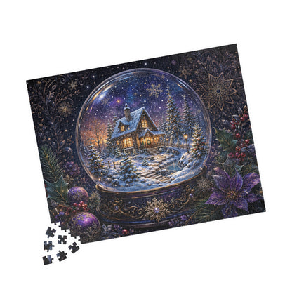 Printify Puzzle Magical Winter Snow Globe Jigsaw Puzzle | 520 or 1014 Pieces