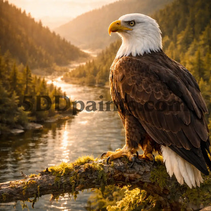 5DDPaints.com arts and crafts kit Majestic Bald Eagle at Sunset Diamond Painting Kit
