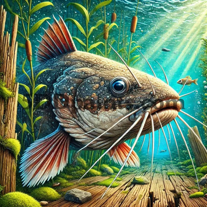 5DDPaints.com arts and crafts kit "Majestic Catfish Habitat" Diamond Painting Kit
