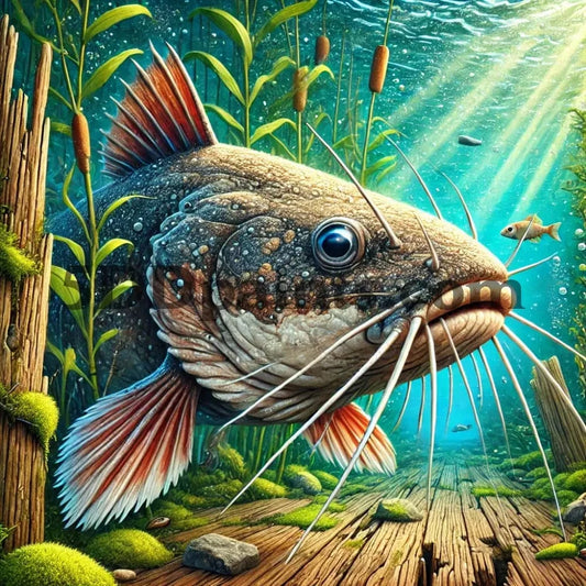 5DDPaints.com arts and crafts kit "Majestic Catfish Habitat" Diamond Painting Kit