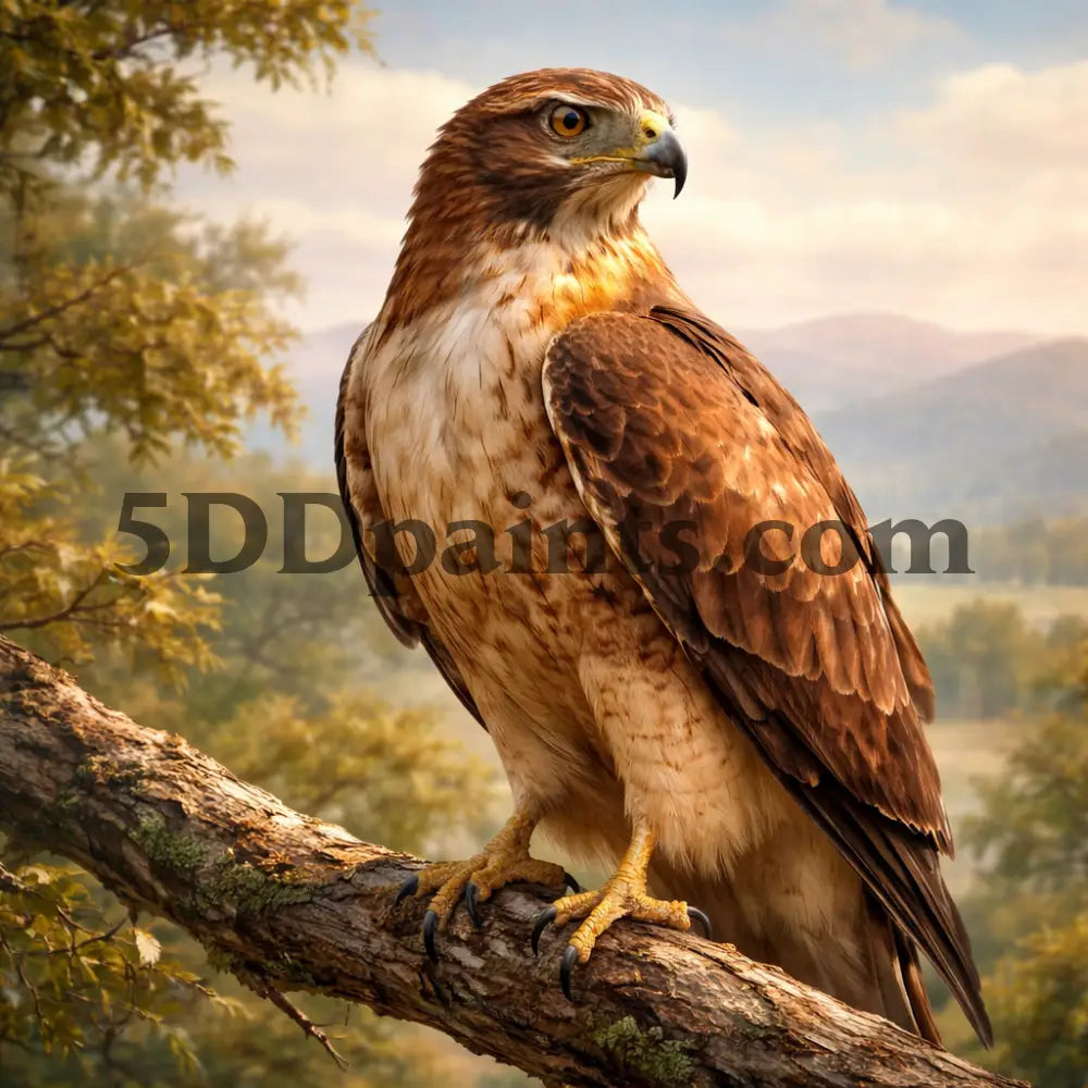 5DDPaints.com arts and crafts kit Majestic Hawk at Dawn – Diamond Painting Kit