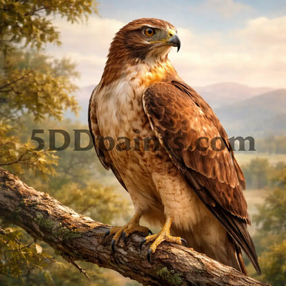 5DDPaints.com arts and crafts kit Majestic Hawk at Dawn – Diamond Painting Kit