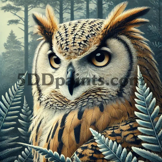 5DDPaints.com Art & Craft Kits Majestic Owl in the Forest - Beginner's Diamond Painting Kit