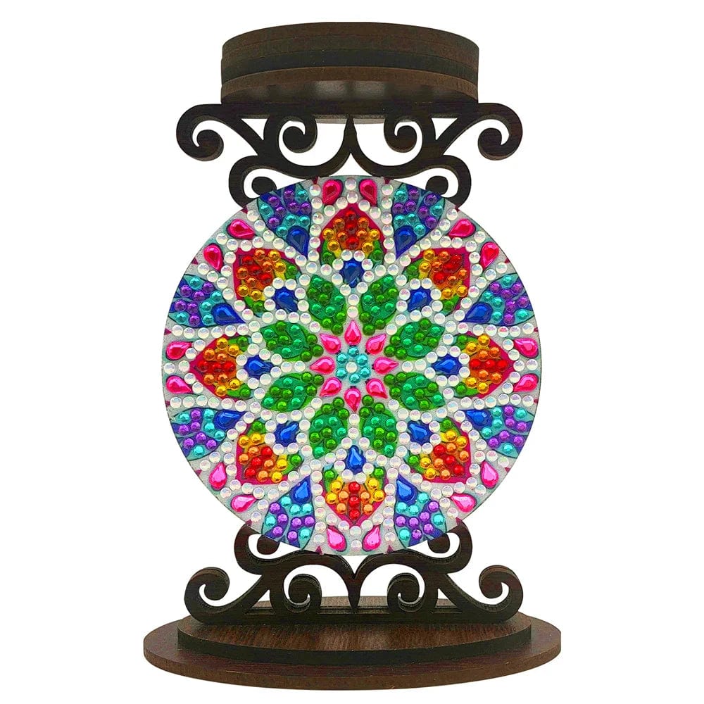 5DDpaints.com arts and crafts kit LZT01 Mandala Diamond Painting Candle Stand