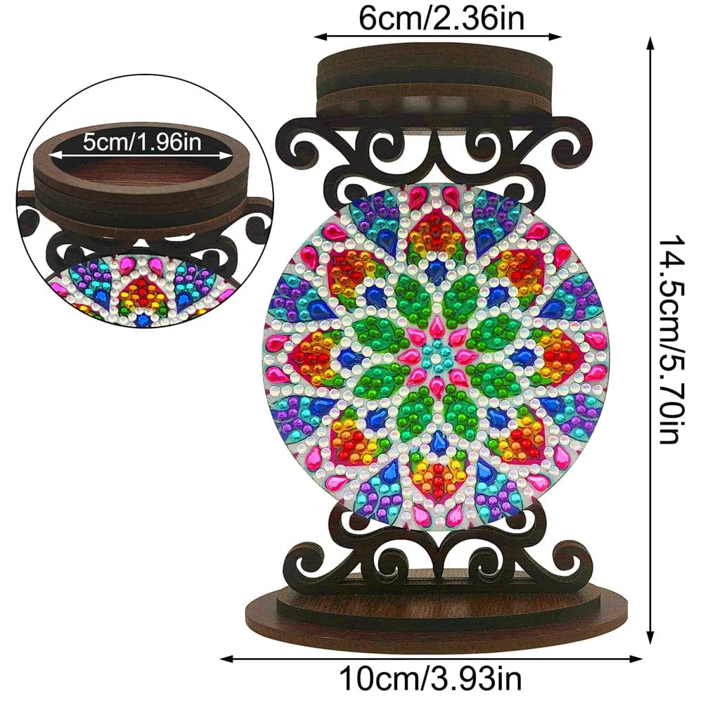 5DDpaints.com arts and crafts kit Mandala Diamond Painting Candle Stand