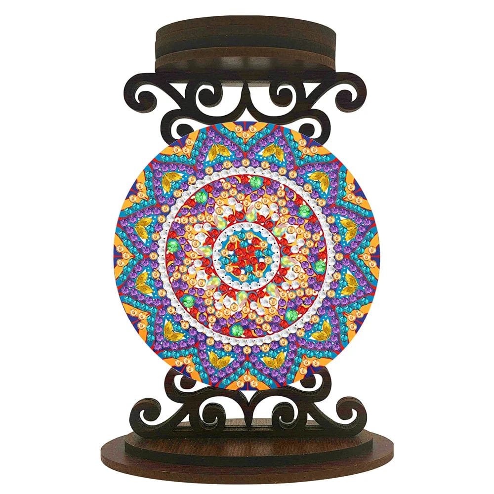 5DDpaints.com arts and crafts kit LZT05 Mandala Diamond Painting Candle Stand