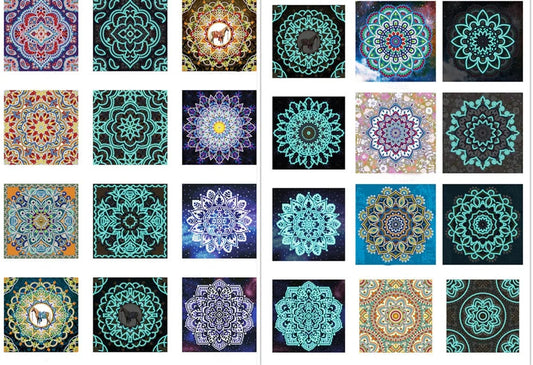 5DDPaints.com Art & Craft Kits Mandala Glow in the Dark 30 x 30 cm