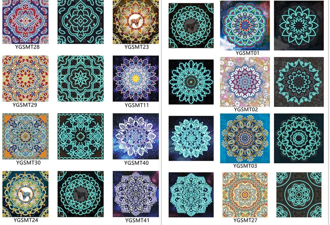 5DDPaints.com Art & Craft Kits Mandala Glow in the Dark 30 x 30 cm