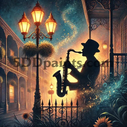 5DDPaints.com arts and crafts kit Midnight Jazz Serenade Diamond Painting Kit (AB Drills)