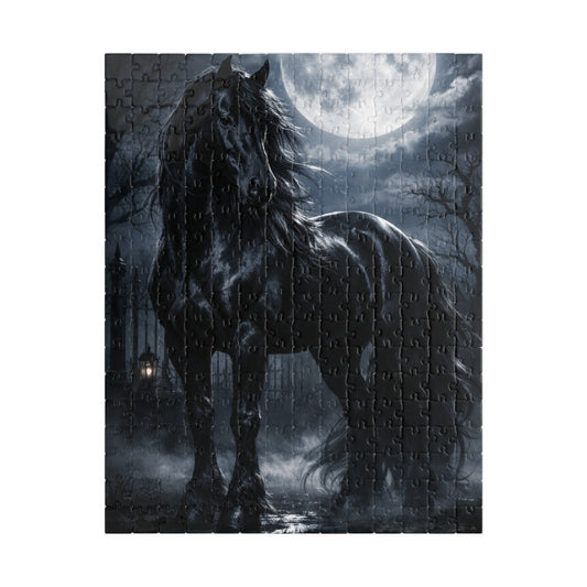 Printify Puzzle 252 pcs (Vertical) Midnight Moon Horse Jigsaw Puzzle