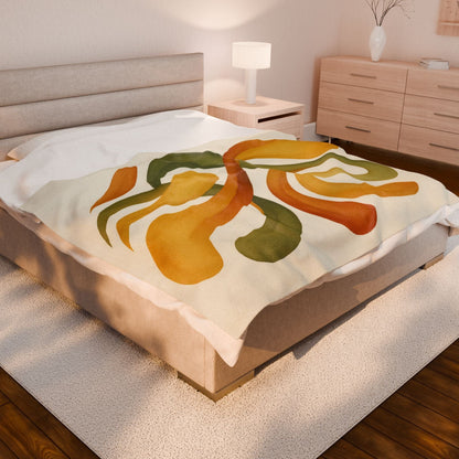 Printify All Over Prints 60" × 80" Modern Abstract Velveteen Throw Blanket – Cozy Plush Home Décor Accent