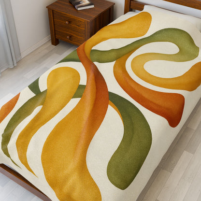 Printify All Over Prints 60" × 80" Modern Abstract Velveteen Throw Blanket – Cozy Plush Home Décor Accent