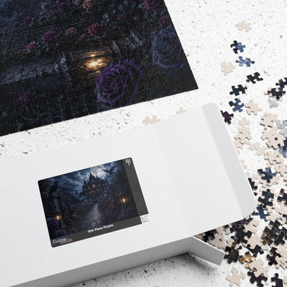 Printify Puzzle Moonlit Gothic Mansion Jigsaw Puzzle | 520 or 1014 Pieces