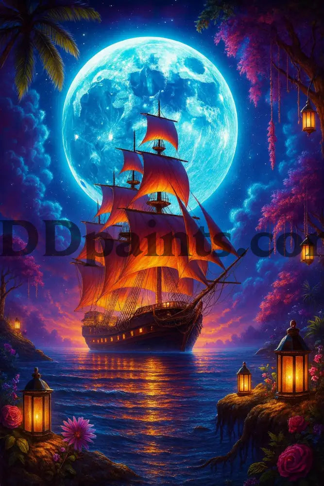5DDPaints.com home decor Moonlit Voyage – Diamond Painting Kit