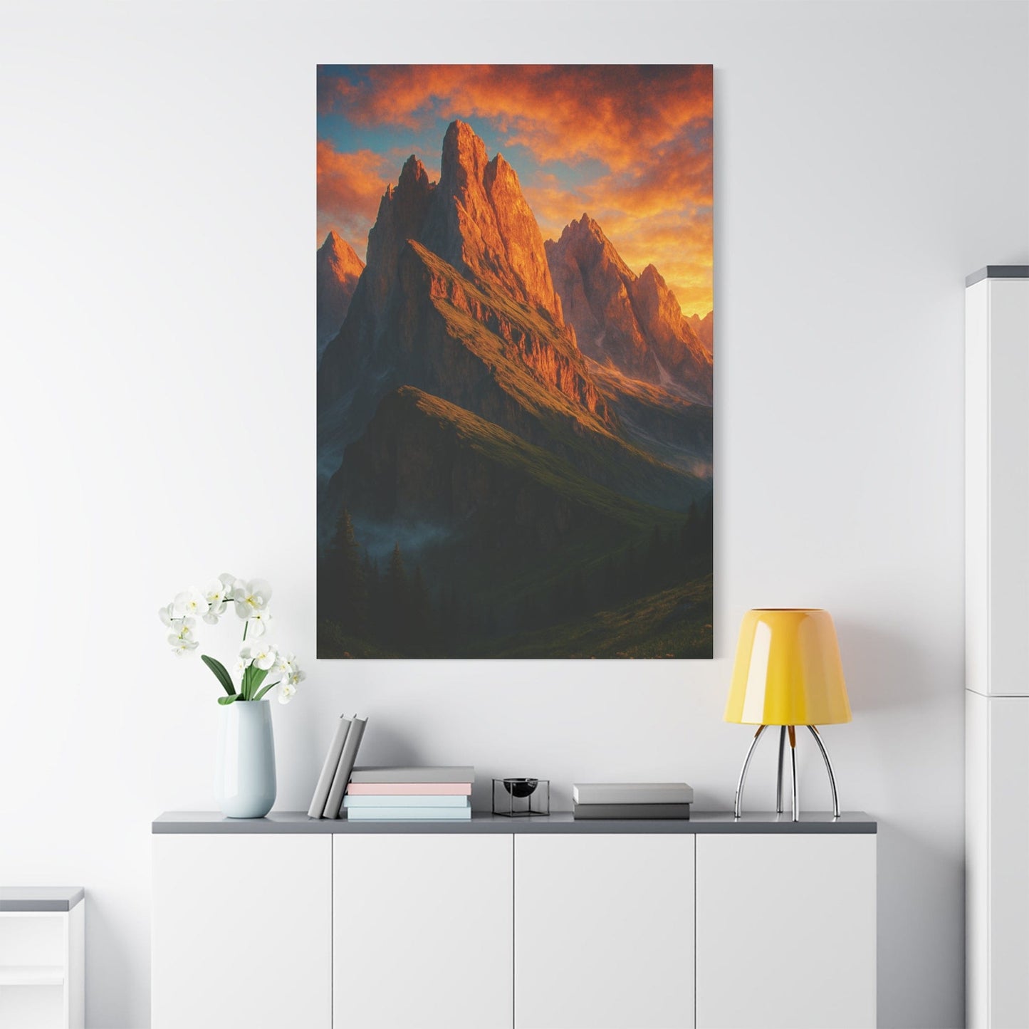 Printify Canvas Mountain Sunset Canvas Wall Art