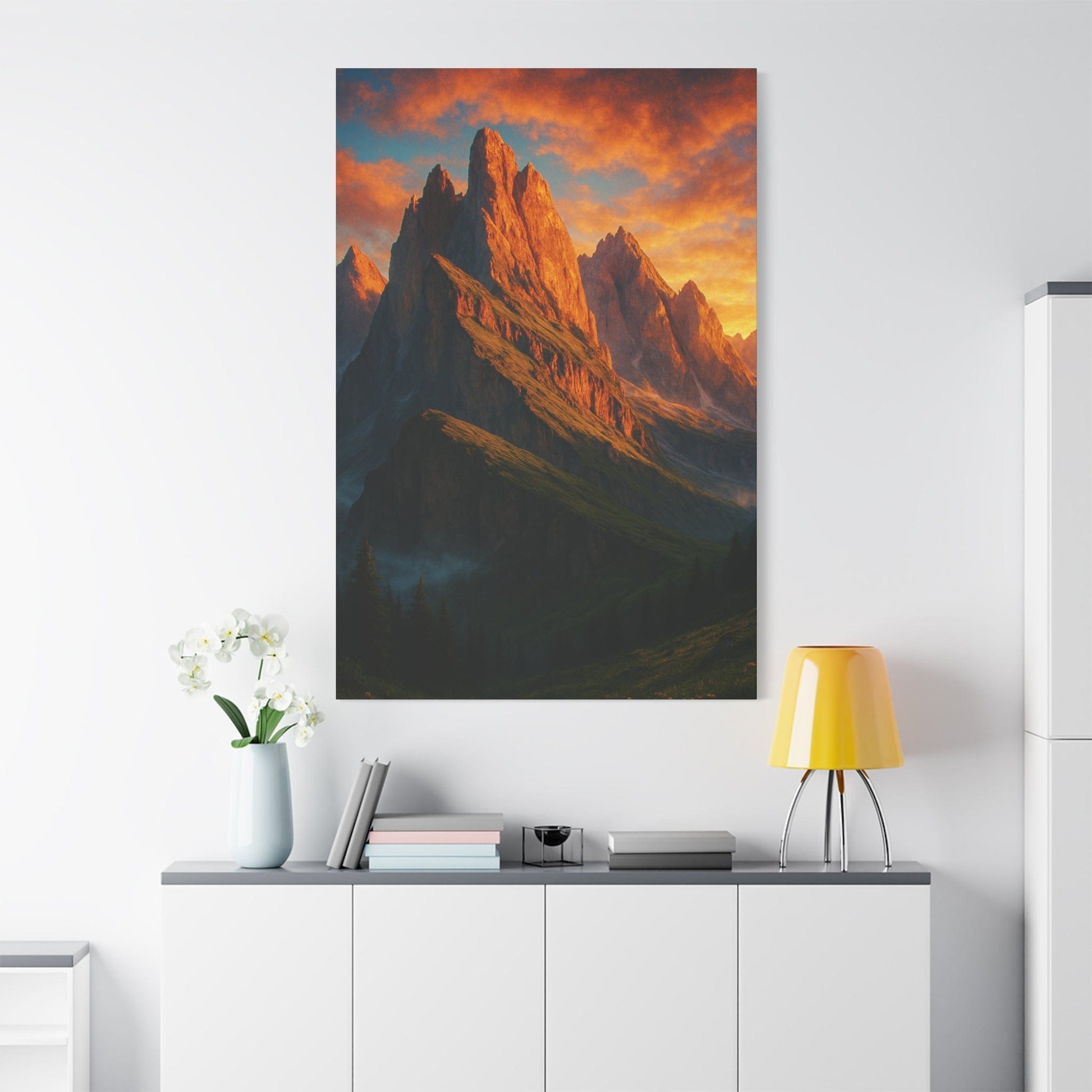 Printify Canvas Mountain Sunset Canvas Wall Art