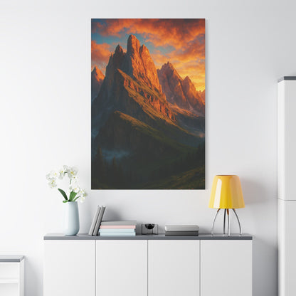 Printify Canvas Mountain Sunset Canvas Wall Art