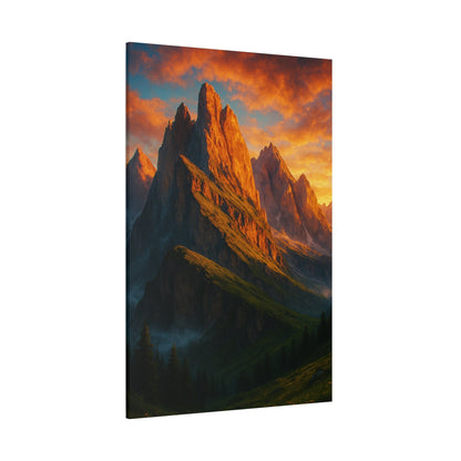 Printify Canvas Mountain Sunset Canvas Wall Art