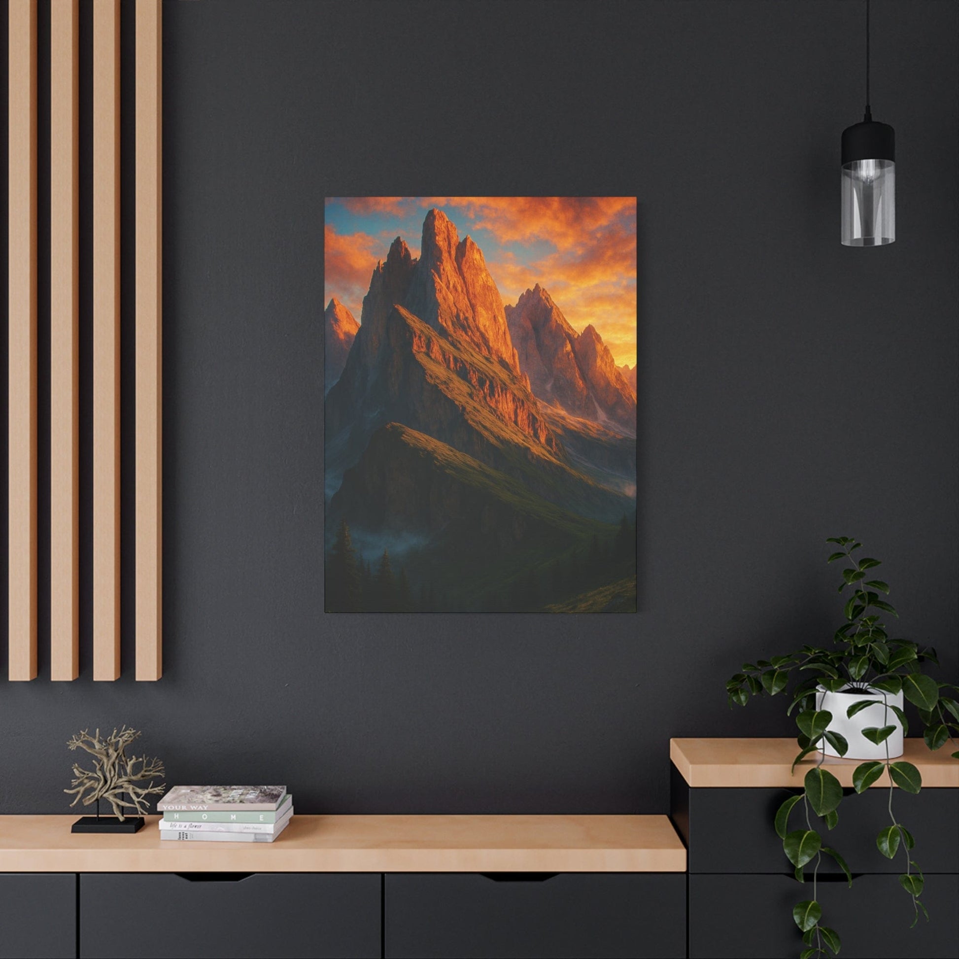 Printify Canvas Mountain Sunset Canvas Wall Art