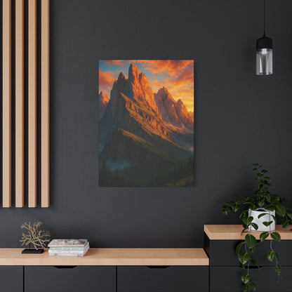 Printify Canvas Mountain Sunset Canvas Wall Art