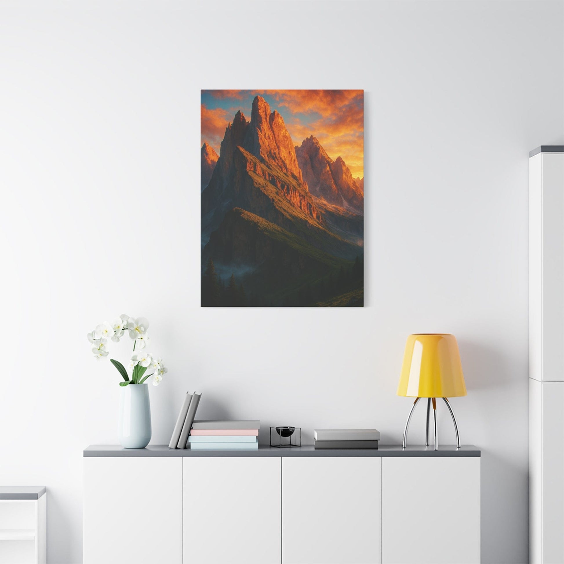 Printify Canvas Mountain Sunset Canvas Wall Art
