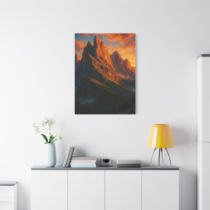 Printify Canvas Mountain Sunset Canvas Wall Art