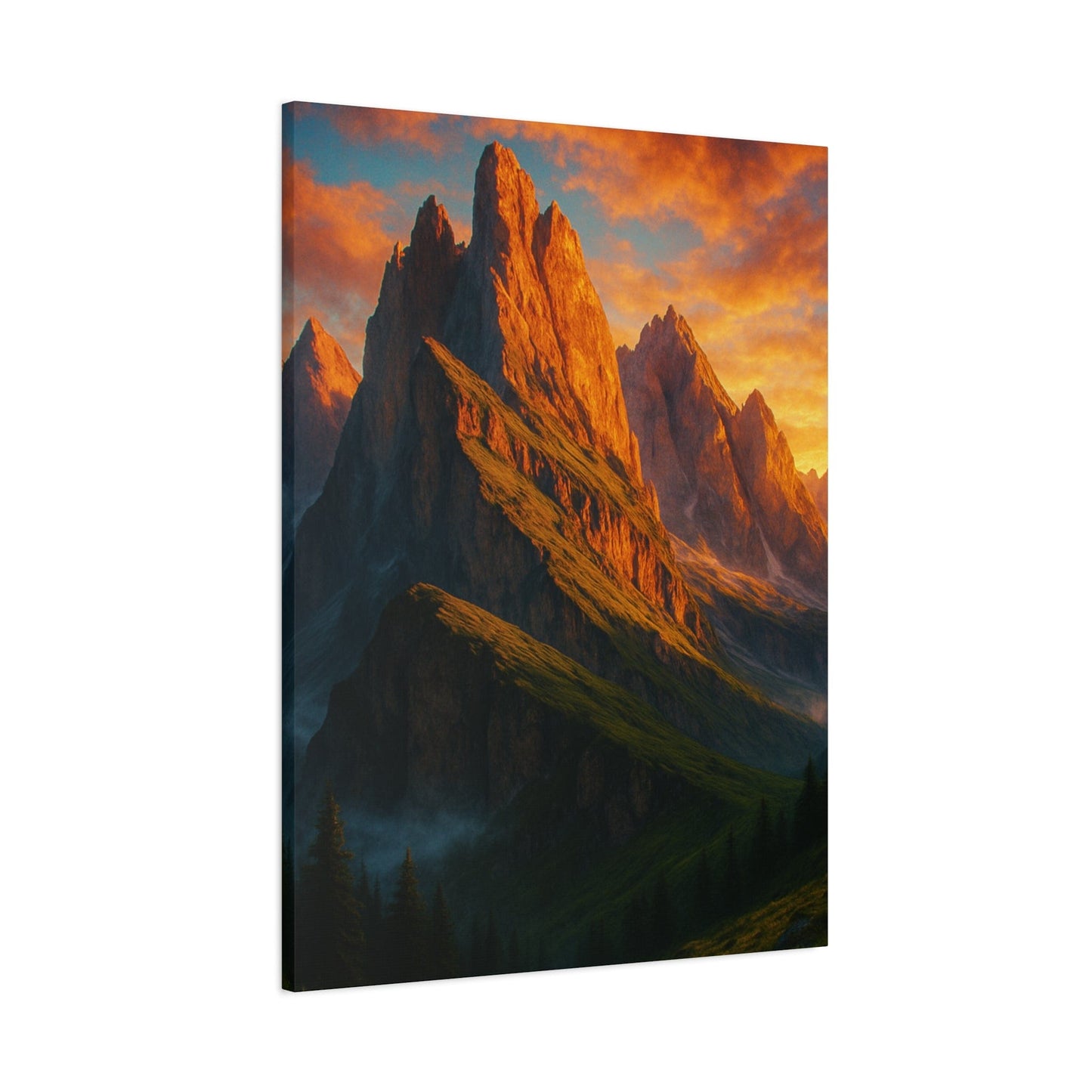 Printify Canvas Mountain Sunset Canvas Wall Art