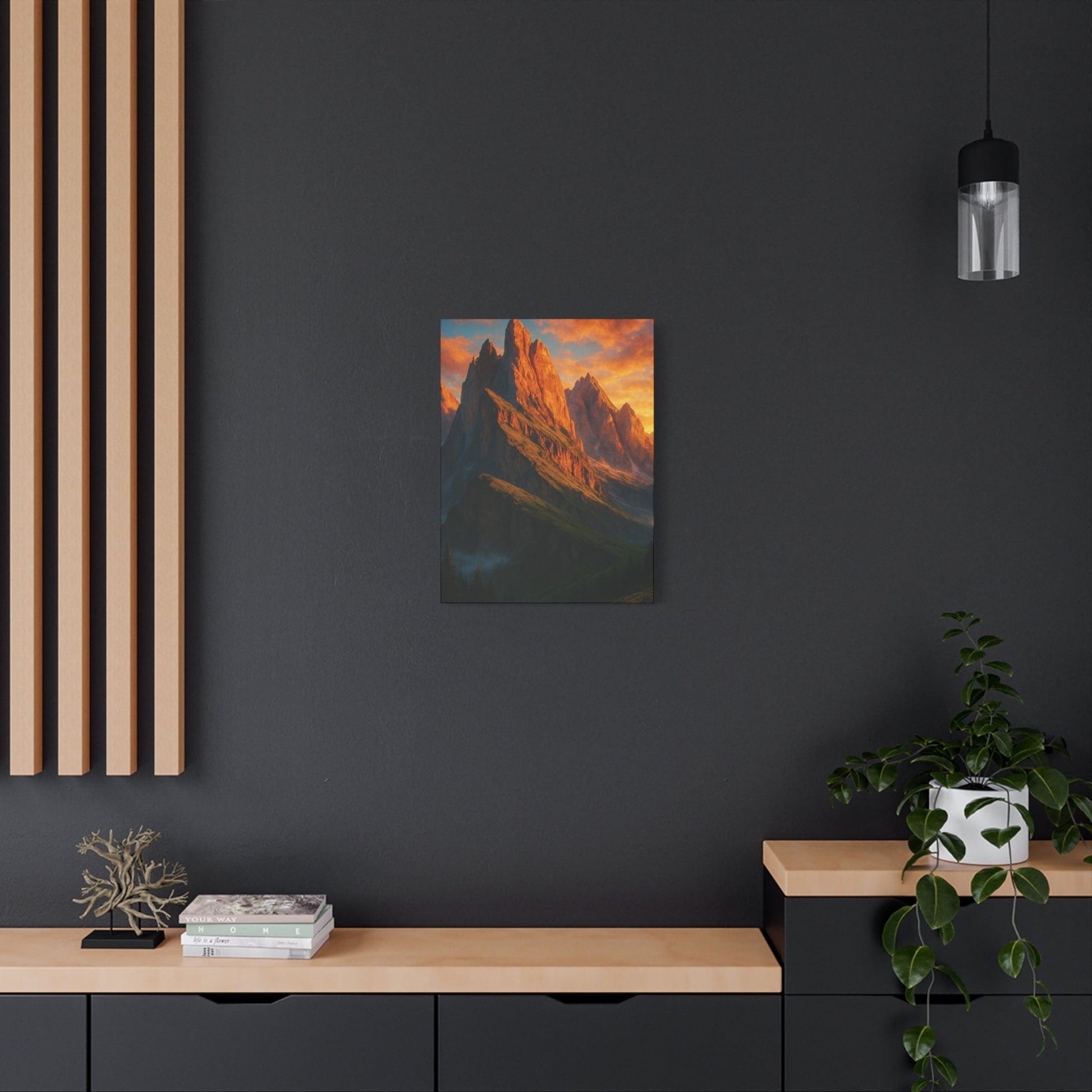 Printify Canvas Mountain Sunset Canvas Wall Art