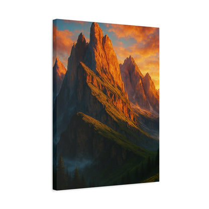 Printify Canvas Mountain Sunset Canvas Wall Art